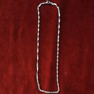 Shiny Silver Tone Twist Necklace